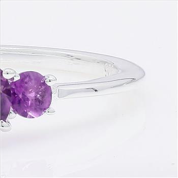 NO RESERVE 1.08 Ct Round Amethyst 925 Sterling Silver Ring