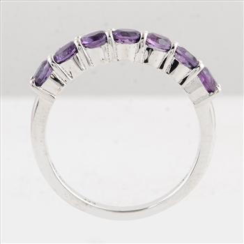 NO RESERVE 1.08 Ct Round Amethyst 925 Sterling Silver Ring