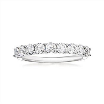 NO RESERVE 1.08 ct. t.w. Moissanite Ring in Sterling Silver. Size 9