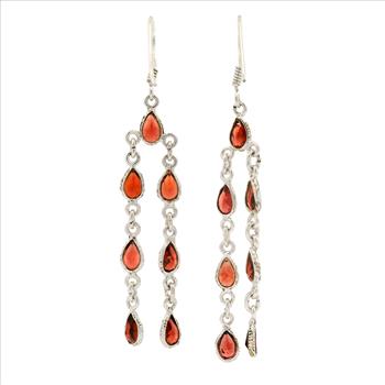 NO RESERVE 10.80 Ct Garnet 925 Sterling Silver Earrings