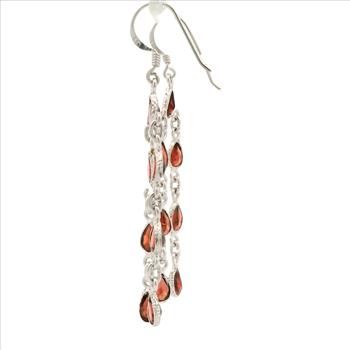 NO RESERVE 10.98 Ct Garnet 925 Sterling Silver Earrings