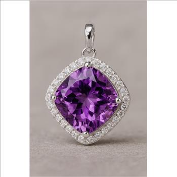 NO RESERVE 1.10 Ct Round Cubic Zirconia 925 Sterling Silver Necklace