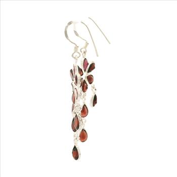 NO RESERVE 11.10 Ct Garnet 925 Sterling Silver Earrings