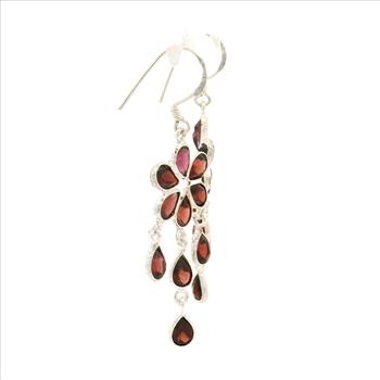 NO RESERVE 11.10 Ct Garnet 925 Sterling Silver Earrings