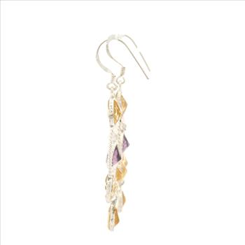 NO RESERVE 11.13 Ct Citrine, Amethyst 925 Sterling Silver Earrings