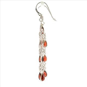 NO RESERVE 11.13 Ct Garnet 925 Sterling Silver Earrings