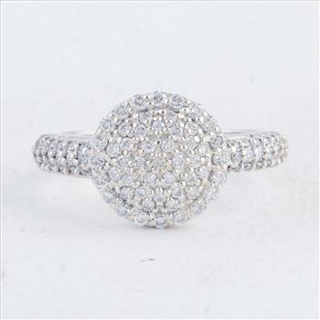NO RESERVE 1.14 Ct Round Cubic Zirconia 925 Sterling Silver Ring