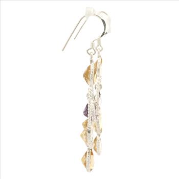 NO RESERVE 11.45 Ct Amethyst, Citrine 925 Sterling Silver Earrings