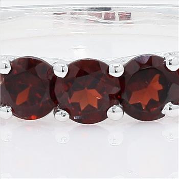NO RESERVE 1.15 Ct Round Garnet 925 Sterling Silver Ring