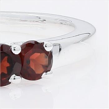 NO RESERVE 1.15 Ct Round Garnet 925 Sterling Silver Ring