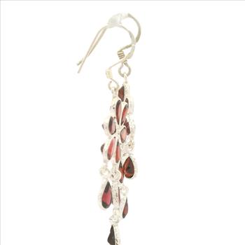 NO RESERVE 11.50 Ct Garnet 925 Sterling Silver Earrings