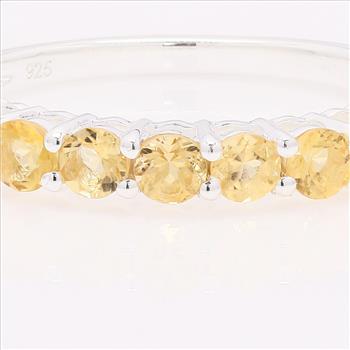 NO RESERVE 1.18 Ct Round Citrine 925 Sterling Silver Ring