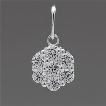 NO RESERVE 1.20 Ct Round Cubic Zirconia 925 Sterling Silver Pendant