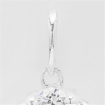 NO RESERVE 1.20 Ct Round Cubic Zirconia 925 Sterling Silver Pendant