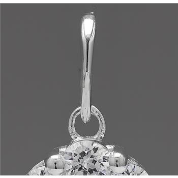 NO RESERVE 1.20 Ct Round Cubic Zirconia 925 Sterling Silver Pendant