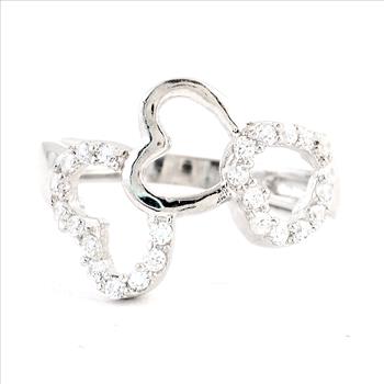 NO RESERVE 1.24 Ct Cubic Zirconia 925 Sterling Silver Ring