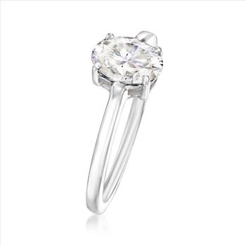 NO RESERVE 1.25 Carat Moissanite Ring in Sterling Silver. Size 7