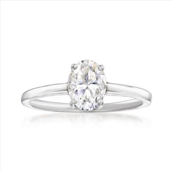 NO RESERVE 1.25 Carat Moissanite Ring in Sterling Silver. Size 7