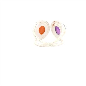 NO RESERVE 12.63 Ct Amethyst, Moonstone 925 Sterling Silver Ring