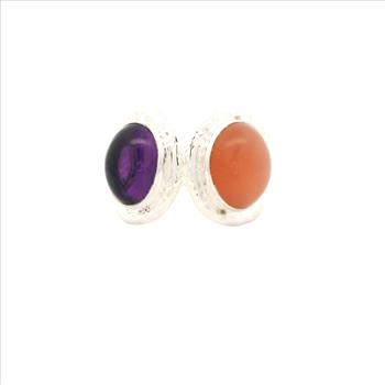 NO RESERVE 12.63 Ct Amethyst, Moonstone 925 Sterling Silver Ring
