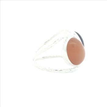 NO RESERVE 12.85 Ct Amethyst, Moonstone 925 Sterling Silver Ring