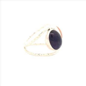 NO RESERVE 12.98 Ct Amethyst, Moonstone 925 Sterling Silver Ring