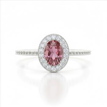 NO RESERVE 1.30 Ct Oval Blue Topaz, White Zircon, 925 Sterling Silver Ring