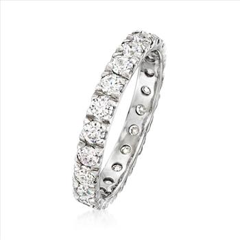 NO RESERVE 1.32 ct. t.w. Moissanite Eternity Band in Sterling Silver. Size 9