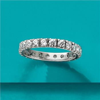NO RESERVE 1.32 ct. t.w. Moissanite Eternity Band in Sterling Silver. Size 9