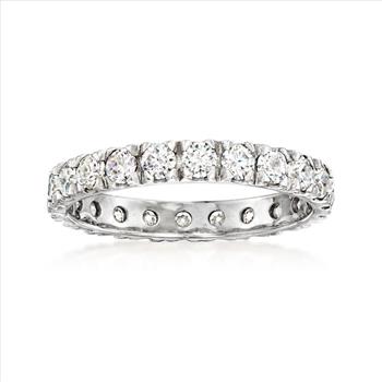 NO RESERVE 1.32 ct. t.w. Moissanite Eternity Band in Sterling Silver. Size 9