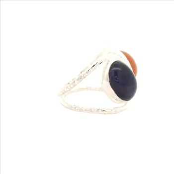 NO RESERVE 13.53 Ct Amethyst, Moonstone 925 Sterling Silver Ring
