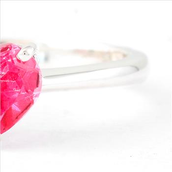 NO RESERVE 1.38 Ct Heart Pink Topaz, 925 Sterling Silver Ring