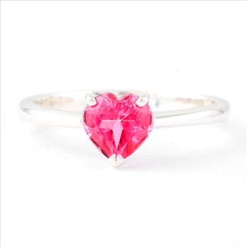 NO RESERVE 1.38 Ct Heart Pink Topaz, 925 Sterling Silver Ring