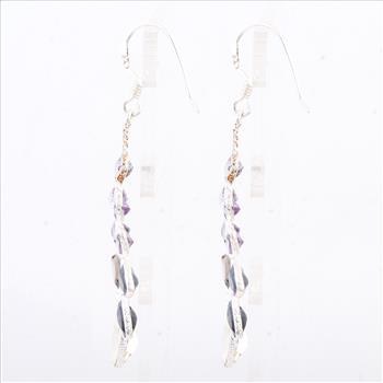 NO RESERVE 13.80 Ct Citrine, Smoky Quartz 925 Sterling Silver Earrings