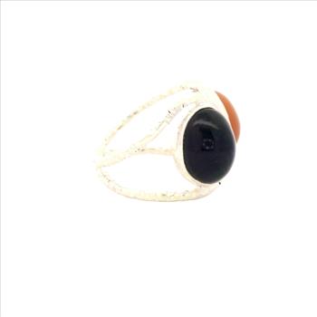NO RESERVE 13.83 Ct Amethyst, Moonstone 925 Sterling Silver Ring
