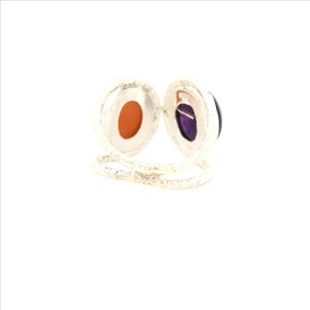 NO RESERVE 13.83 Ct Amethyst, Moonstone 925 Sterling Silver Ring