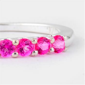 NO RESERVE 1.39 Ct Round Pink Topaz, 925 Sterling Silver Ring