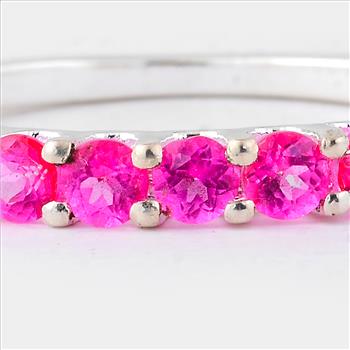 NO RESERVE 1.39 Ct Round Pink Topaz, 925 Sterling Silver Ring