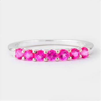 NO RESERVE 1.39 Ct Round Pink Topaz, 925 Sterling Silver Ring