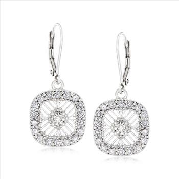 NO RESERVE 1.40 ct. Moissanite Round Sterling Silver Women Earrings