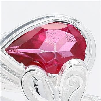 NO RESERVE 1.42 Ct Pear Pink Topaz 925 Sterling Silver Ring