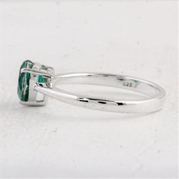 NO RESERVE 1.43 Ct Heart Green Topaz 925 Sterling Silver Ring