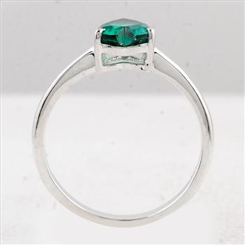 NO RESERVE 1.43 Ct Heart Green Topaz 925 Sterling Silver Ring