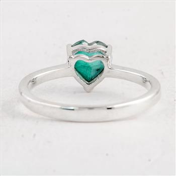 NO RESERVE 1.43 Ct Heart Green Topaz 925 Sterling Silver Ring