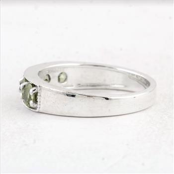 NO RESERVE 1.43 Ct Round Peridot 925 Sterling Silver Ring