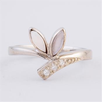 NO RESERVE 1.45 Ct Pearl Cz 925 Sterling Silver Ring