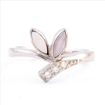 NO RESERVE 1.45 Ct Pearl Cz 925 Sterling Silver Ring