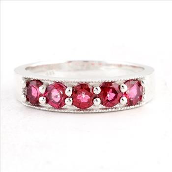 NO RESERVE 1.45 Ct Round Pink Topaz 925 Sterling Silver Ring