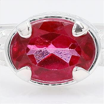 NO RESERVE 1.47 Ct Oval Pink Topaz 925 Sterling Silver Ring
