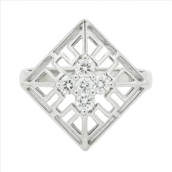 NO RESERVE 1.48 Ct Cubic Zirconia 925 Sterling Silver Ring